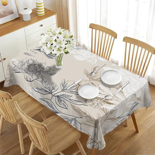 Nappe retro 140x140 cm en lin coton imperméable pour décoration de table raffinée - 3