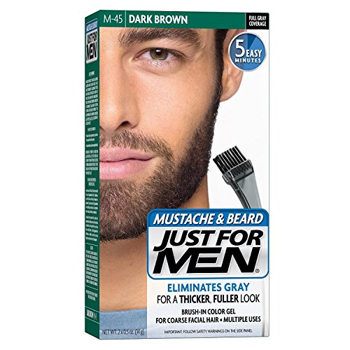 JUST FOR MEN Color Gel Mustache & Beard M-45, Dark Brown 1 Each (Pack of 2)