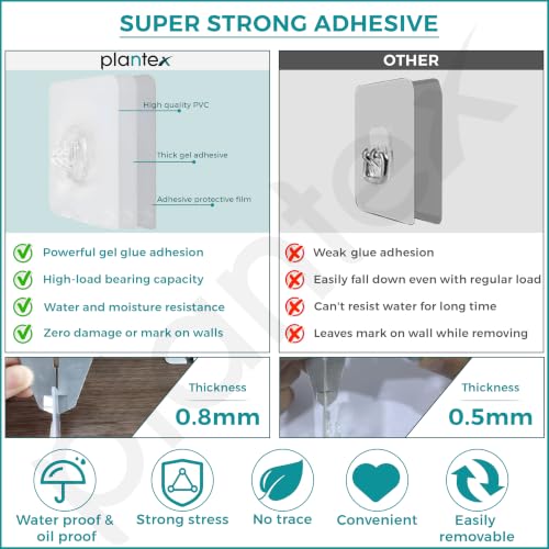 Image of Plantex Adhesive Shelf for Bathroom /GI Steel Shelf with Minor Surface Marks from Transit, Fully Quality Checked /Bathroom Organiser with Side Hook - Pack of 2 (Black)