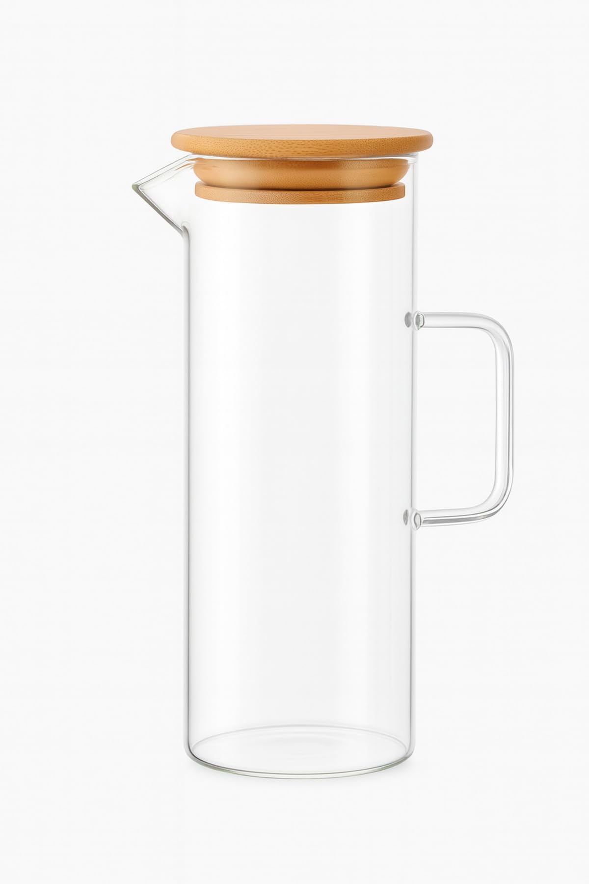 ARVALE Lavino 3 Parça 400 ml Borosilikat Yağlık - Bambu Altlık ve 2 Adet Bambu Kapaklı Cam Yağdanlık