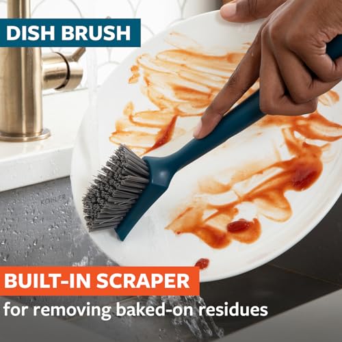Image of Full Circle Clean Ocean, Variety Dish Brush Pack - Dish Brush, Bottle Brush, and Heavy-Duty Scrub Brush - Sustainably Made 100% from Recycled Ghost Fishing Nets, Safe for Cast Iron & Nonstick