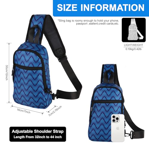 1PC Versatile Crossbody Sling Bag - Convertible Strap for Men & Women, BlueW4