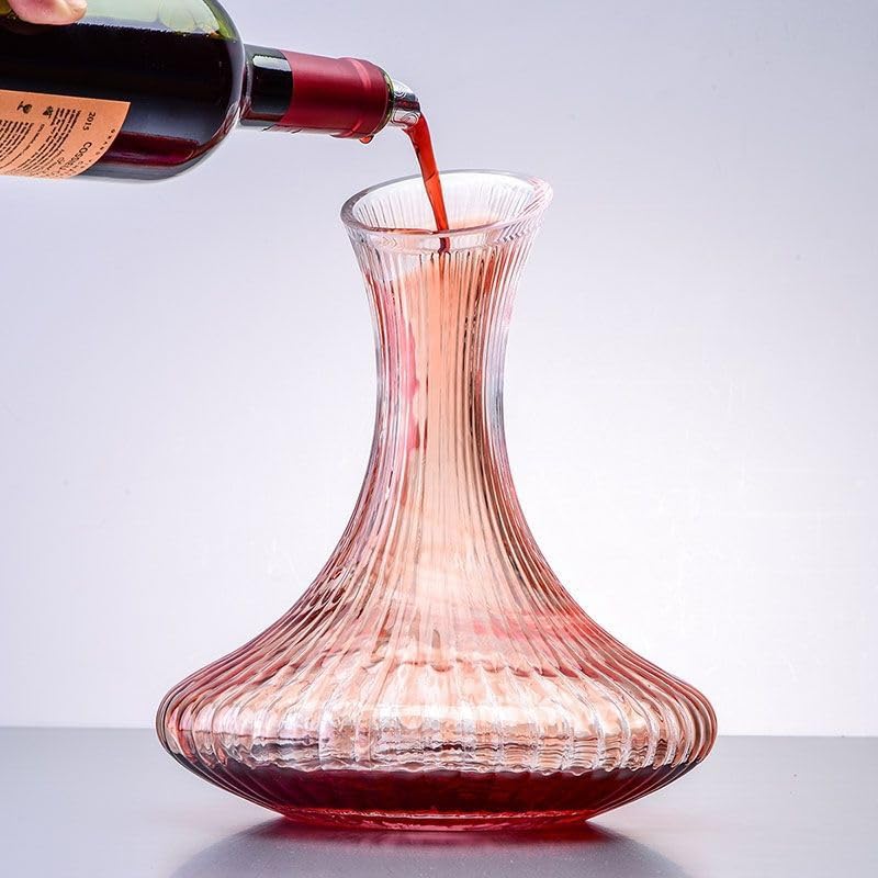 Carafe à décanter en verre rouge soufflé de haute qualité
