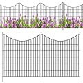 HPC Decor 10 Pcs Decorative Garden Fence-32 in(H) X 23.6 ft(L) Dog Fence Outdoor for Yard,No Dig Animal Barrier Fencing-Rustproof Metal Wire Panel Border for Yard Garden Patio Outdoor,Temporary Fence