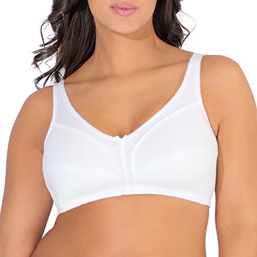 Fruit of the Loom Women's Seamed Wirefree Bra Bra, White, 44D