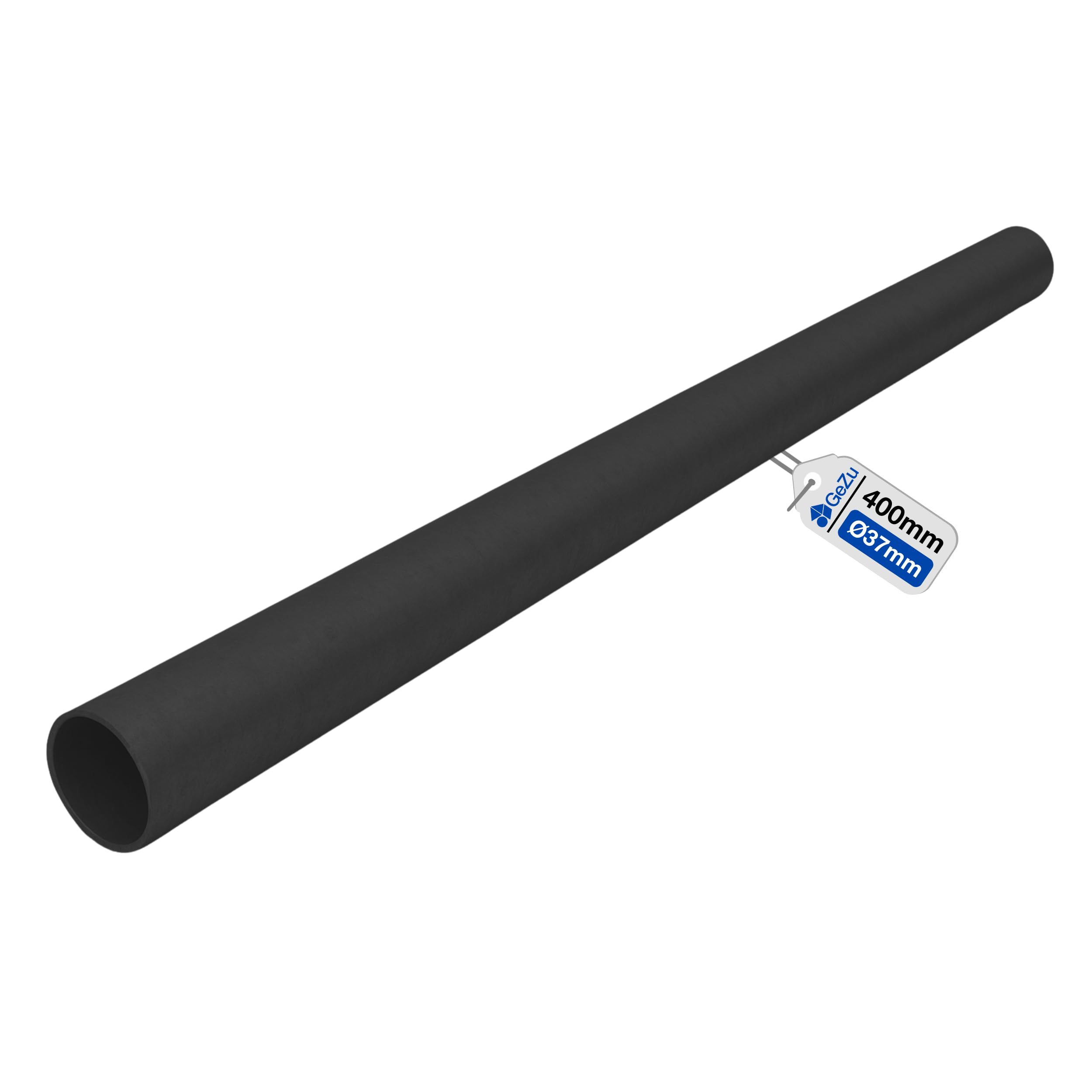 GeZu Impex Tube en Acier Ø 42 mm x 2.5 mm x 400 mm Tuyau en Acier Galvanisé À Chaud Revêtement En Poudre Noir Pour Colliers de Serrage Rampes Cadres Meubles & Construction