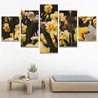 SIGNWIN 5 Panel Canvas Wall Art Flora Snapshot for Home Decorations Ready to Hang - 60