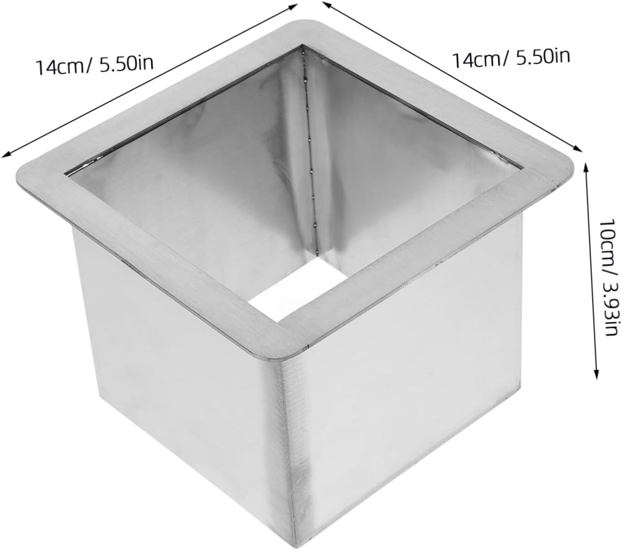 Zerodeko Hollow Trash Can Lid Kitchen Trash Bin Grommet Square Waste Chute Grommets Stainless Steel Counter