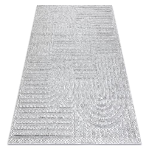 rugsx Santo Sisal 0989 - Alfombra geométrica (140 x 190 cm), color gris