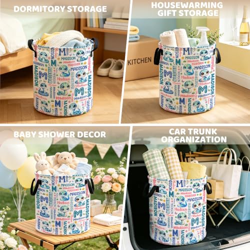 Image of Custom Snake Laundry Hamper, Personalized Laundry Basket with Name, Customized Dirty Clothes Basket for Clothes Toy Bathroom Bedroom Storage,S-16.5 inchX 13.8 inch