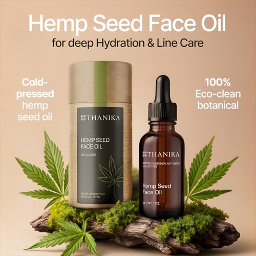 THANIKA Hemp Oil - Lightweight Cold Pressed Hemp Seed Oil Organic for Face to Hydrate, Nourish & Enhance Skinâs Radiance - Non-Greasy Moisturizer for All Skin Types â 1 fl oz - Image 3