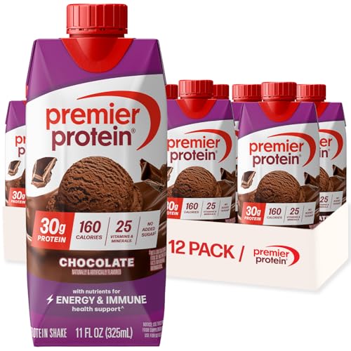 Premier Protein Shake, Chocolate, 30g Protein, No Added Sugar, 24 Vitamins & Minerals to Support...