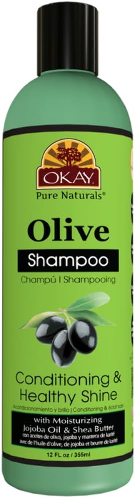 Olive Oil Shampoo - For All Hair Types and Textures - Conditioning and Healthy Shine - Nourish, Condition, Hydrate - Free of Sulfate, Silicone & Paraben - 12 oz