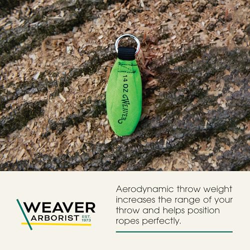 Image of Weaver Arborist Throw Weight for Tree Climbing and Rope Setup | Designed with a Latex Pouch, 7 /8 inch Nickel-Plated Ring, Supports Accurate Limb Placement and Line Attachment