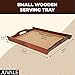 Small Wooden Serving Tray for Bed, Vanity, Ottoman (Brown, 17 x 12 Inches)