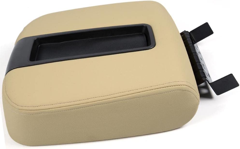 PIT66 Armrest Cover Assembly Replacement Beige Compatible with 2007-2013 Chevy Silverado 1500 GMC Sierra 1500/2007-2014 Chevy Silverado 1500 2500 HD 3500 HD Front Center Console Lid Beige