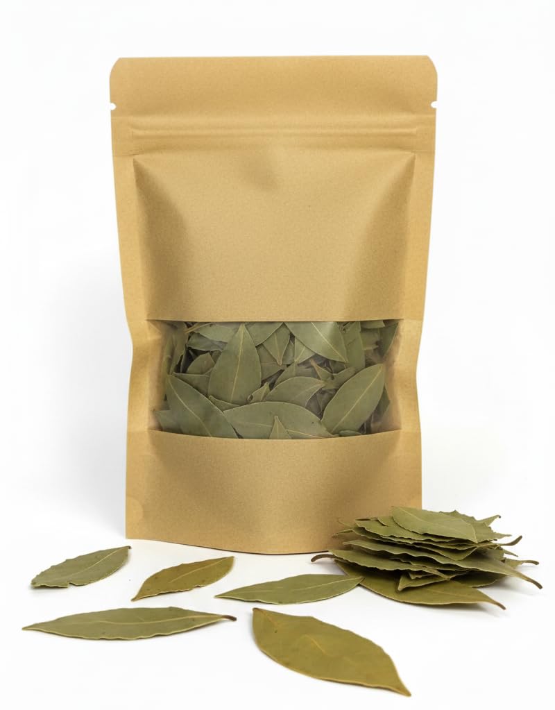 Foglie di Alloro Essiccato Biologico 50 gr – Erbe e Spezie Essiccate di Alta Qualità per Cucina – Aromatiche Naturali per Piatti Gourmet, Salse, Zuppe e Arrosti – 100% Italiane