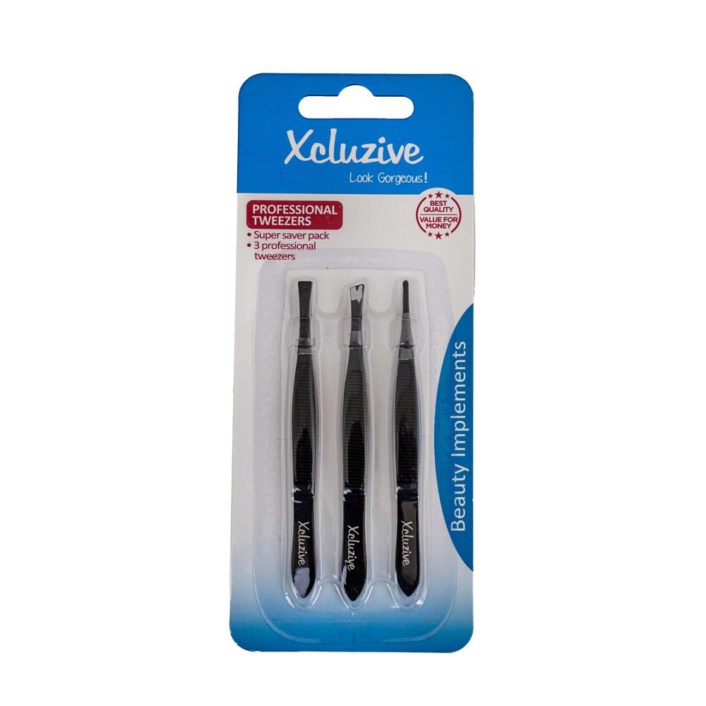 Xcluzive Professional Tweezers 3 Pcs
