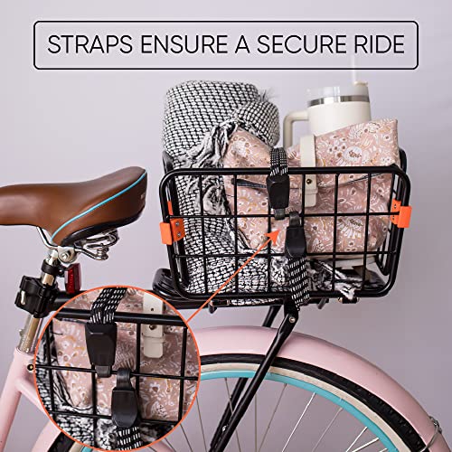 Rear Bike Basket | Bicycle Cargo Rack, Aluminum Adjustable Carrier, Bike Trailer, Load Capacity (39.7 Lbs) Reflective And Waterproof (L 22) X (W 9) X (H 8) Inches #TOP5