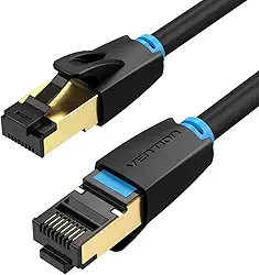 Cabo Vention Rede Rj45 Cat8 40gbps 2000mhz 10m 10 (DEZ) METROS Ethernet, Alta velocidade, com conector RJ45 banhado a ouro, cabo LAN profissional compatível roteador modem e jogos de console