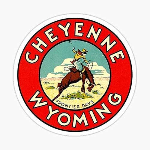 Cheyenne Wyoming Frontier Days - Calcomanía de viaje vintage  Adhesivo gráfico  Auto, pared, laptop, celda, camión adhesivo para ventanas, coches,