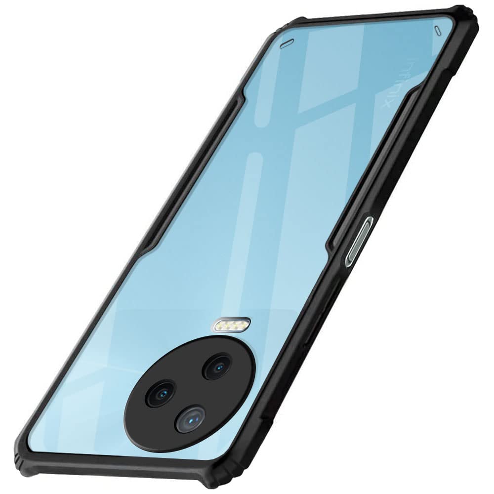 WOW IMAGINE Shock Proof Clear Back Cover Case Mobile Cover for Infinix Note 12 Pro (Hard | Hybrid PC + TPU | Full Armour Device & Camera Protection | Black) (B0BDMGKM9T) Amazon Price History, Amazon Price Tracker