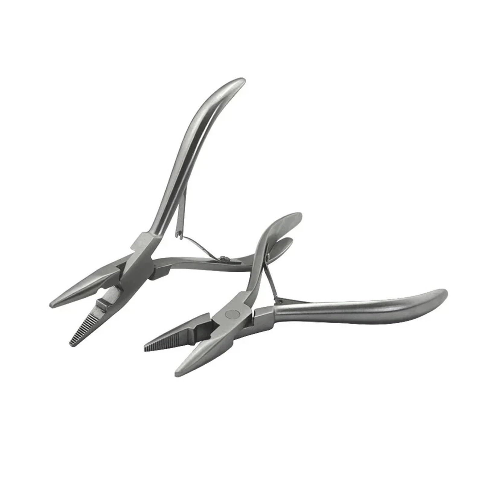 Mzsklw Silver Hair Extension Pliers 1 Pcs Stainless Steel Clamp Hair Extension Plier With Small Grooves Keratin Extensions Tools