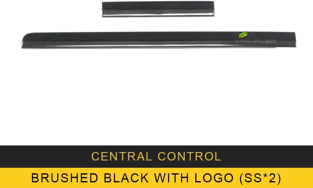 ANTEKE for Toyota Prado 2018 car Styling Middle Console Central Control Panel Cover Trim Frame Sticker Interior Accessories (Central Control-[Brushed Black with logo2])
