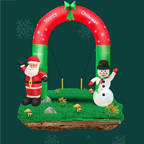 Cysudo Christmas Decorations Inflatable Santa Claus Snowman Arch With Led Lights - 8Ft Xmas Christmas Ornament #TOP1