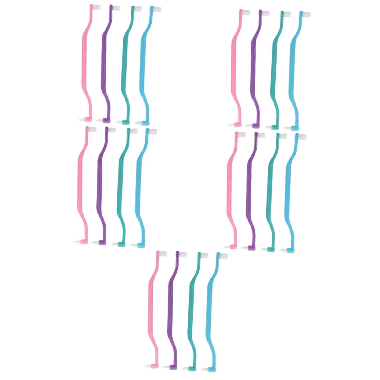 FRCOLOR 20stücke Teiliges Doppelköpfiger Ergonomische Manuelle Zahnbürsten Für Interdentalreinigung Und Umfassende Zahnpflege Für Zuhause Und Unterwegs