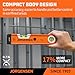 JORGENSEN 12 in. Magnetic Torpedo Level with 90°/180° Bubble Vials, Light Up Spirit Level, Shockproof Rubber End Caps, Metric & Imperial Scale, Aluminum Frame, for Home Installations & DIY