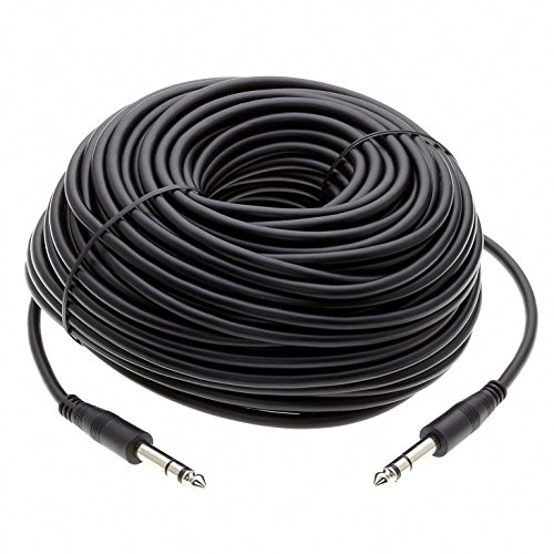 Cable estéreo 1/4 jack macho a macho de 100 pies largo para sonido balanceado 3