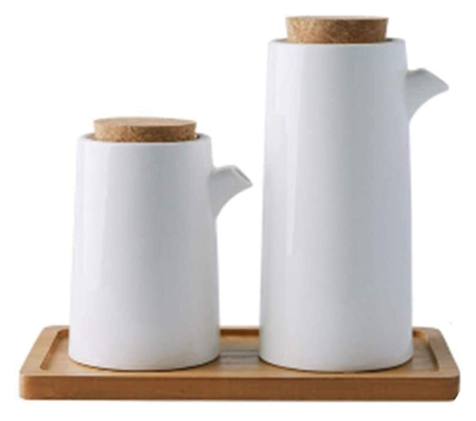 Bottiglie di ampolla dispenser for olio d'oliva e aceto, ceramica a smalto solido, 2 pezzi un set bottiglia di olio d'oliva e aceto bottiglia dispenser sciroppo d'acero salsa di soia for cucina, (Colo