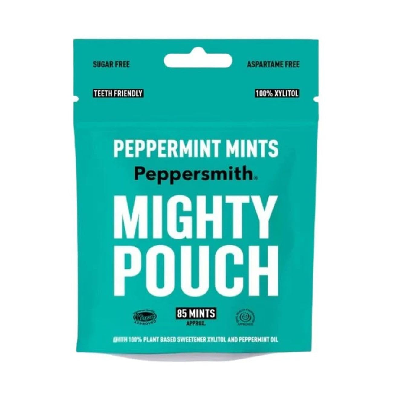 6 x Peppersmith English Xylitol Mints Mighty Box 2.12 oz