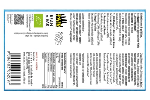 Zotter Bio und Fair Handgeschmolzene Schokoladen Mini Geschenk für Die Weihnachtszeit 100g