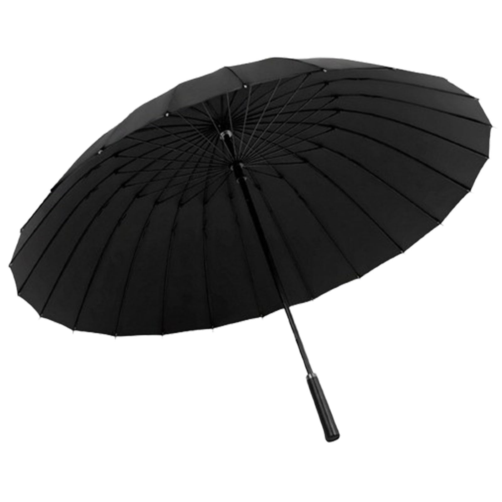 Dwuwarstwowy parasol 24K, wiatroodporny parasol golfowy, dwuwarstwowy męski parasol automatyczny, otwieranie i zamykanie jednym kliknięciem (black)