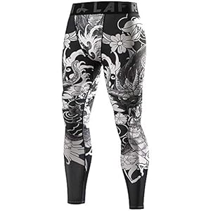 LAFROI Men’s Quick Dry Cool Compression Fit Tights Leggings Waistband-YSK08