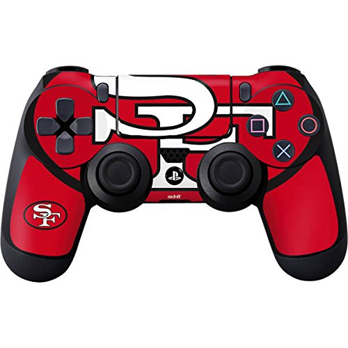 Skinit Decal Gaming Skin Compatible with PS4 Controller - Officially Licensed NFL San Francisco 49ers Retro Logo Design