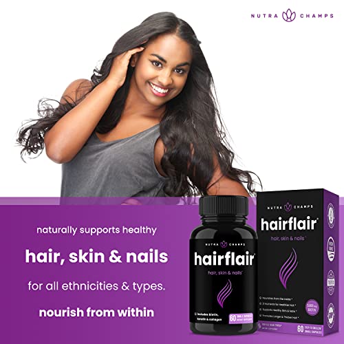 image for NutraChamps HairFlair - Hair Growth Vitamins with Biotin for Healthier