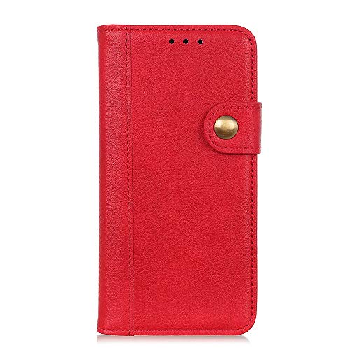 Nicelin Case for iPhone 14 Pro, PU Leather Wallet Type Magnetic Clasp Flip Wallet Case [A10-004#] (Red)