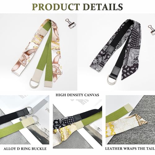 MIUPOO Scarf Belts,Long Skinny Ribbon Belt,Women's Scarf Sash Accessories,Women's Denim Waist Belt,Green and Black Set of 2.3