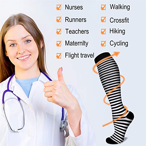 Compression Socks for Women & Men 15-20 mmHg, Best for Medical, Nursing, Running, Athletic, Varicose Veins, Travel4