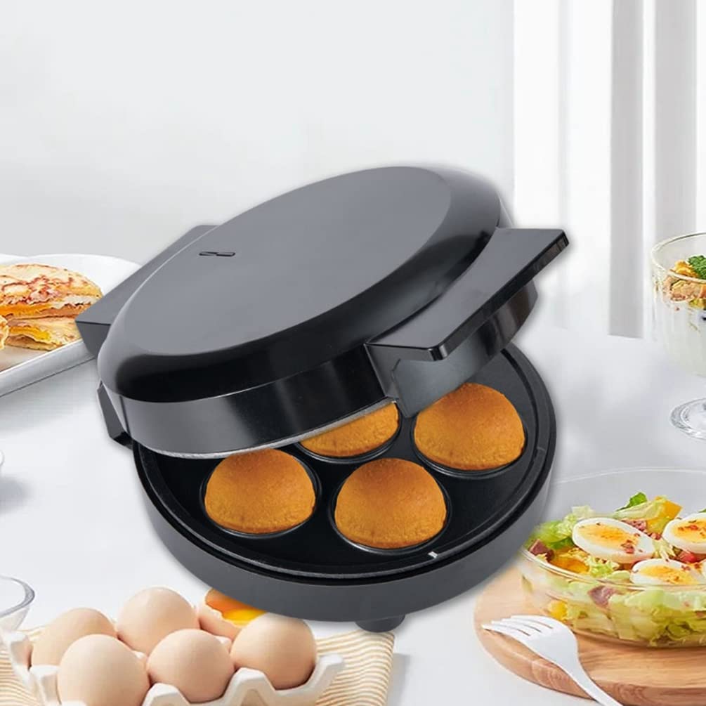 Máquina para Cupcakes Automático Reutilizable Pequeño y Portátil Máquina de Panini con Mango Anti-Calor (Negro, 25 * 19.5 * 9.5cm)