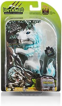 Untamed Dire Wolf by Fingerlings – Blizzard (White and Blue) – Interactive Collectible Toy – By WowWee
