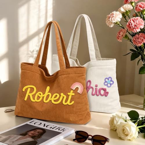 Bolsa Tote de Pana Personalizada para Mujer miniatura 5
