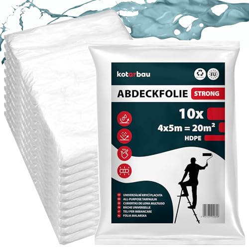 KOTARBAU® 10er Set - Malerfolie - Abdeckfolie - 4 x 5 m -...