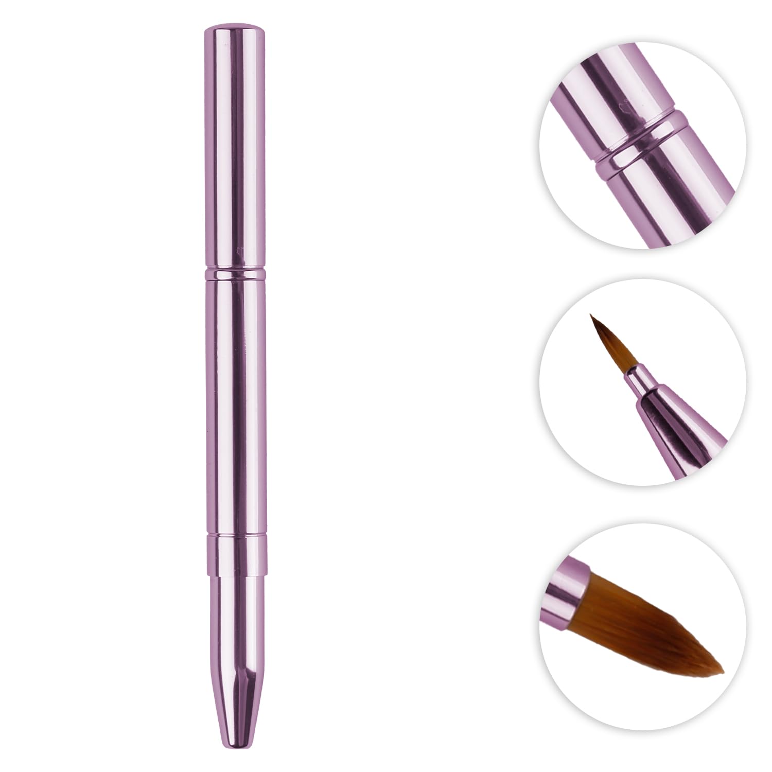 Luckious Retractable Double-Ended Lip Brush, Versatile Concealer and Lipstick Applicator with Cap - Image 3