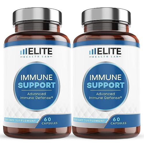 9 in 1 Immune Support Supplement 1000mg for Immune Defense- USA Third Party Lab Tested- Including Vitamin C, Vitamin D, Zinc, Echinacea, Quercetin,Garlic-Gluten Free, No Filler 60 Capsules-Pack of 2