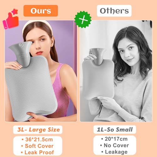 Wholede Borsa Acqua Calda Peluche, 3L Hot Water