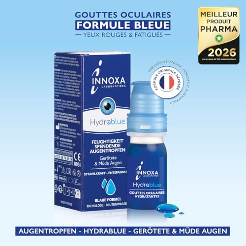 INNOXA Laboratoires - Blaue Formel Augentropfen - Aufhellung des Augenweiß – Befeuchtet gerötete und müde Augen – Originalformel – Made in France – Ohne Konservierungsstoffe - 10 ml